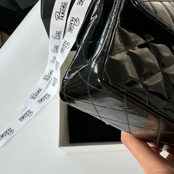 Chanel vintage small double sided flap black patent GHW - Picture 5 of 11